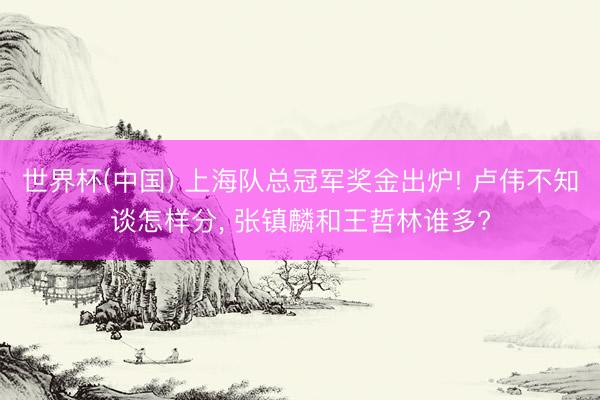 世界杯(中国) 上海队总冠军奖金出炉! 卢伟不知谈怎样分， 张镇麟和王哲林谁多?