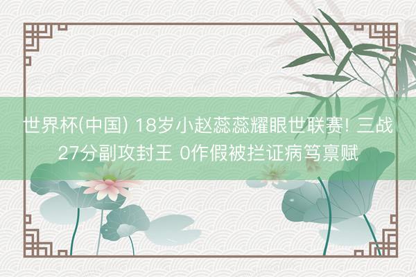 世界杯(中国) 18岁小赵蕊蕊耀眼世联赛! 三战27分副攻封王 0作假被拦证病笃禀赋