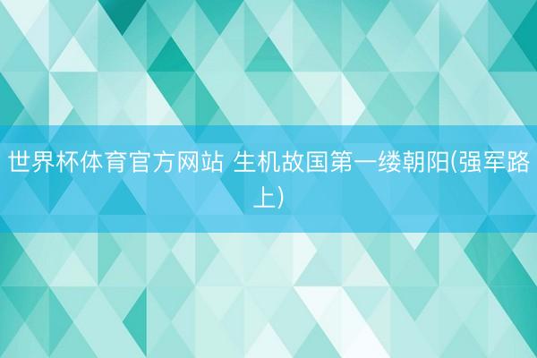世界杯体育官方网站 生机故国第一缕朝阳(强军路上)