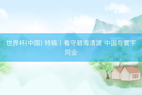 世界杯(中国) 特稿丨看守碧海清波 中国与寰宇同业