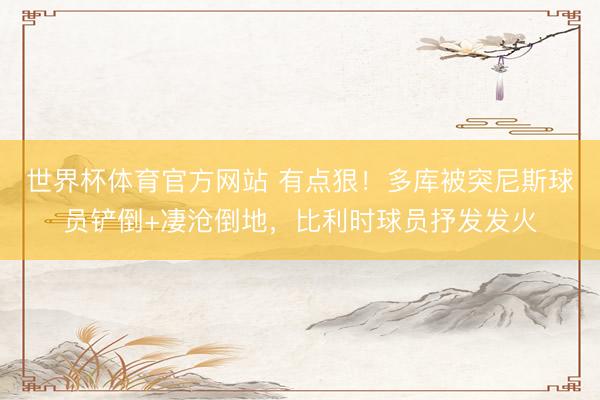 世界杯体育官方网站 有点狠！多库被突尼斯球员铲倒+凄沧倒地，比利时球员抒发发火