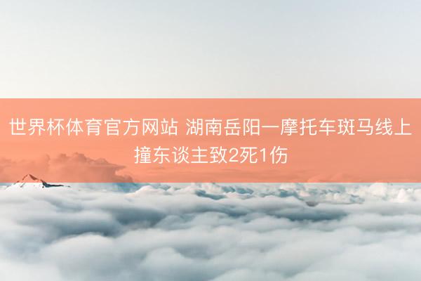 世界杯体育官方网站 湖南岳阳一摩托车斑马线上撞东谈主致2死1伤