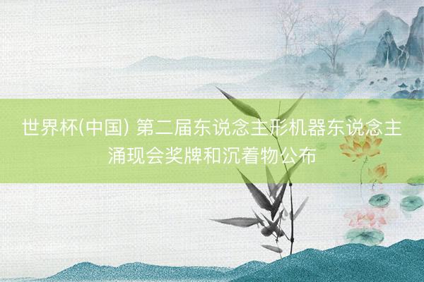 世界杯(中国) 第二届东说念主形机器东说念主涌现会奖牌和沉着物公布