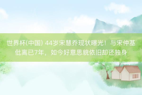 世界杯(中国) 44岁宋慧乔现状曝光！与宋仲基仳离已7年，如今好意思貌依旧却还独身