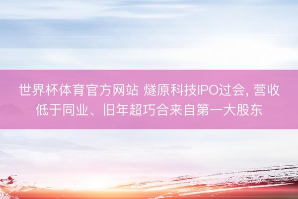 世界杯体育官方网站 燧原科技IPO过会, 营收低于同业、旧年超巧合来自第一大股东