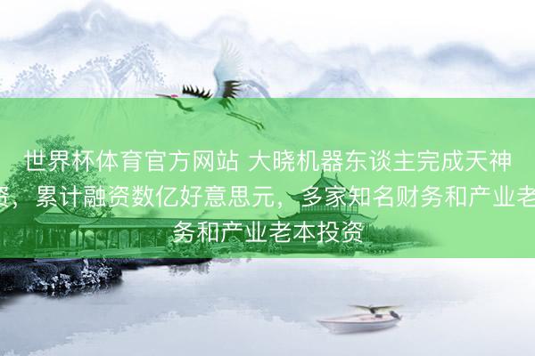 世界杯体育官方网站 大晓机器东谈主完成天神+轮融资，累计融资数亿好意思元，多家知名财务和产业老本投资