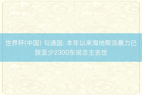 世界杯(中国) 勾通国: 本年以来海地帮派暴力已致至少2300东说念主去世